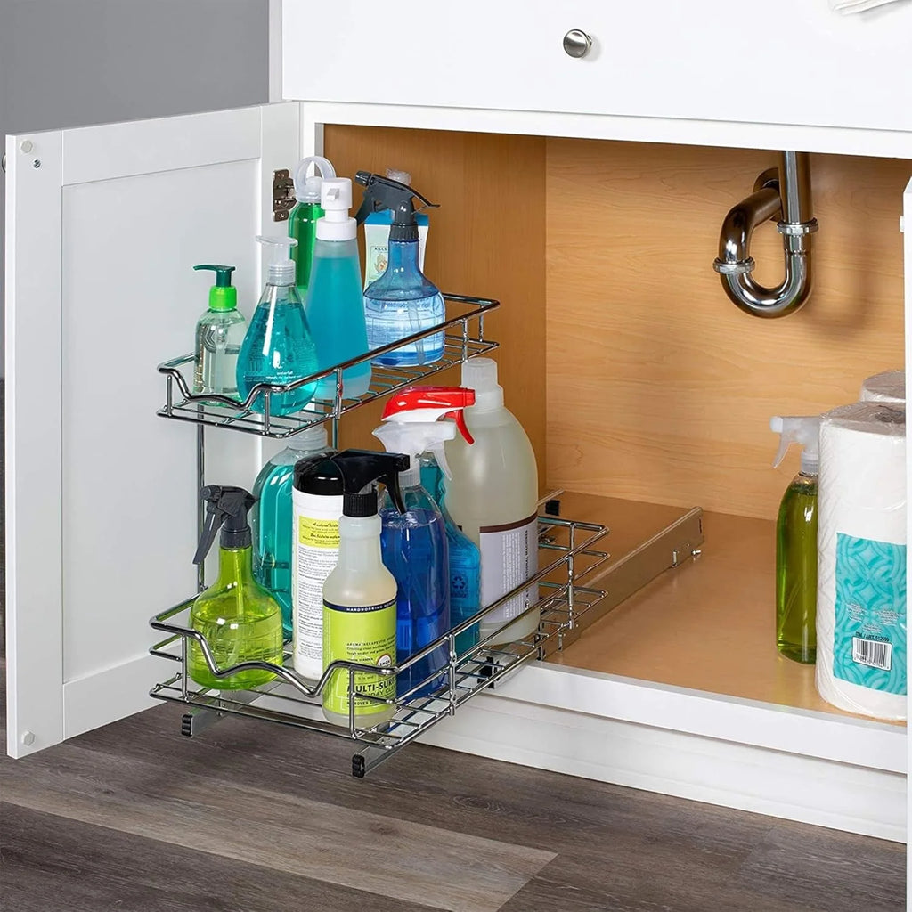 Hold N' Storage - 2 Tiers Under the Sink Organizer and Storage Pull Out