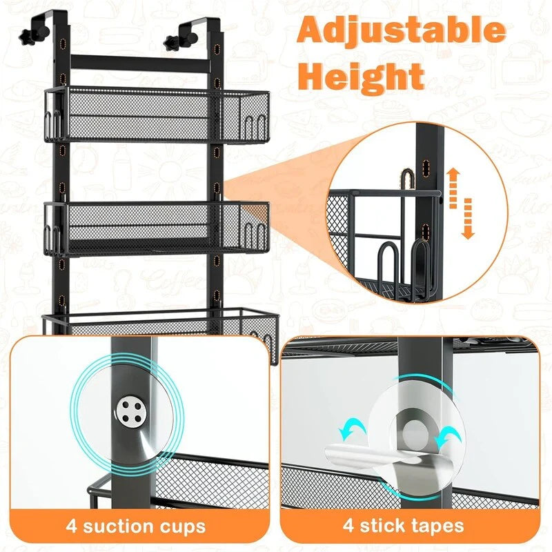 6-Tier Adjustable Metal Hanging Spice Rack - 5.31"D x 13.77"W x 52.8"H