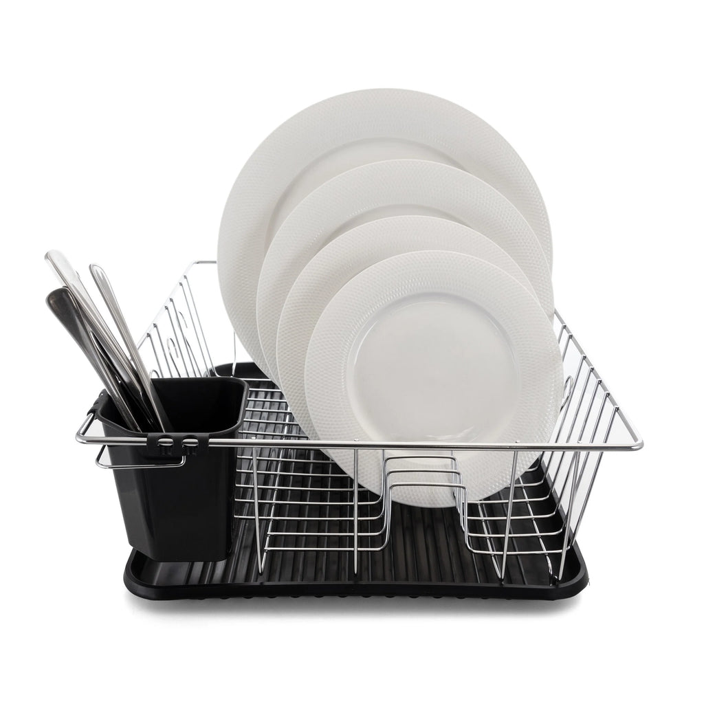 MegaChef 16in Kitchen Basics Chrome Plated Countertop Dish Drying Rack