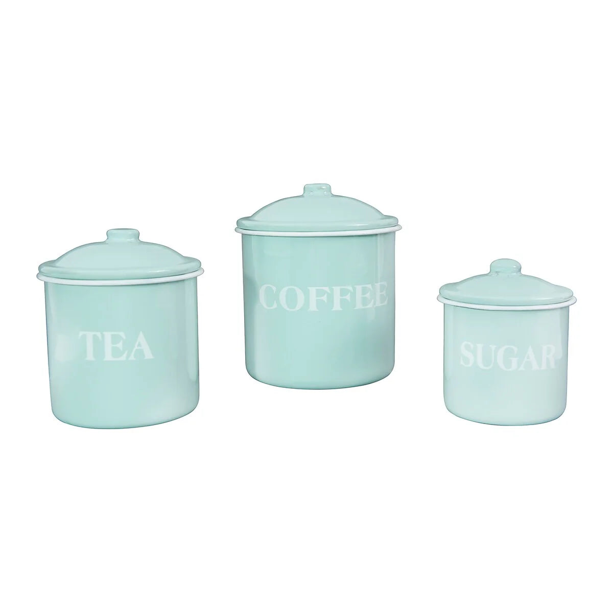 Metal Containers with Lids, Coffee, Tea, Sugar