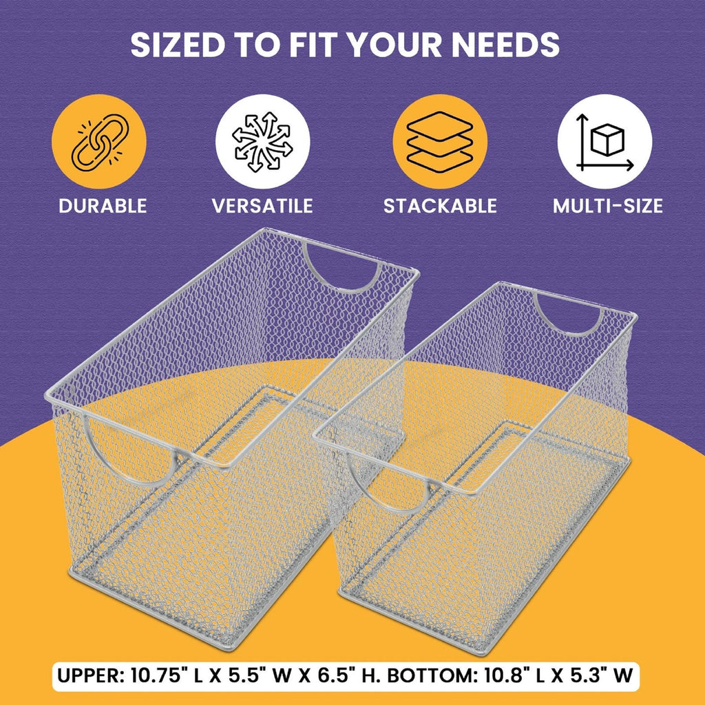 YBM Home All-Purpose Wire Mesh Storage Baskets: Organize Your Home with Open Bin Shelf Storage, Pack of 1