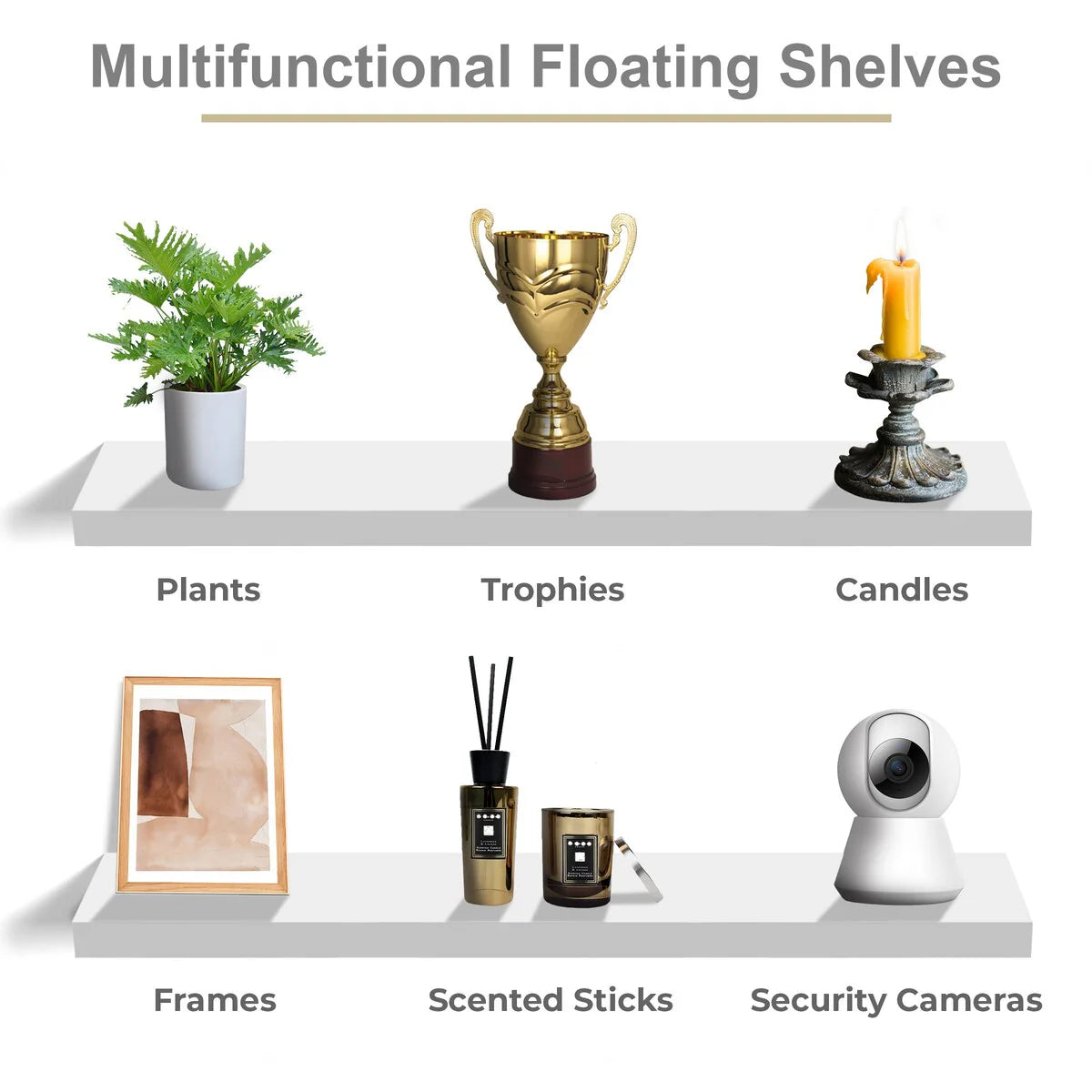 Sorbus Long Floating Shelves for Wall Set of 2 - 35"L x 9"W x 1.5"H