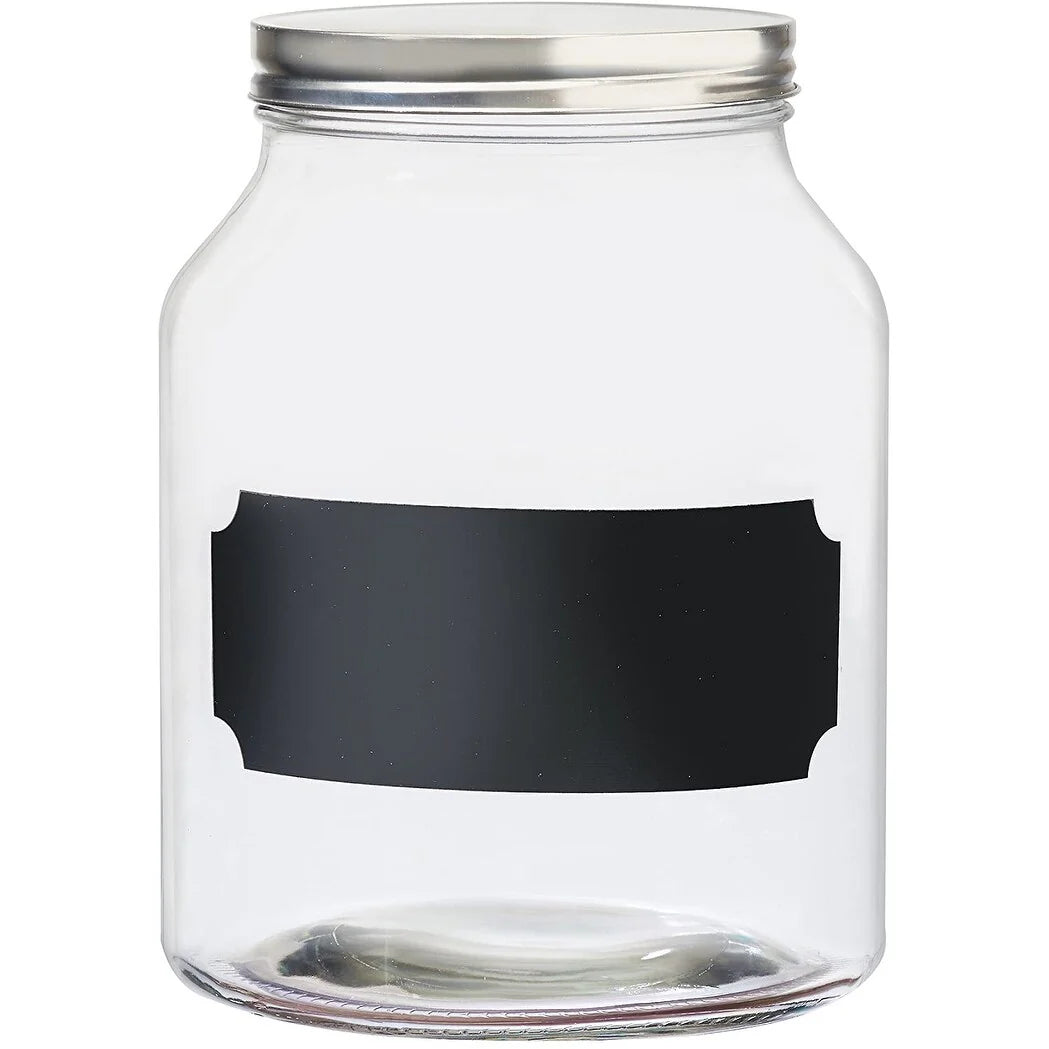 Amici Home Venice Chalkboard Glass Storage Canister Assorted Set of 3 - 76 oz 96 oz 132 oz