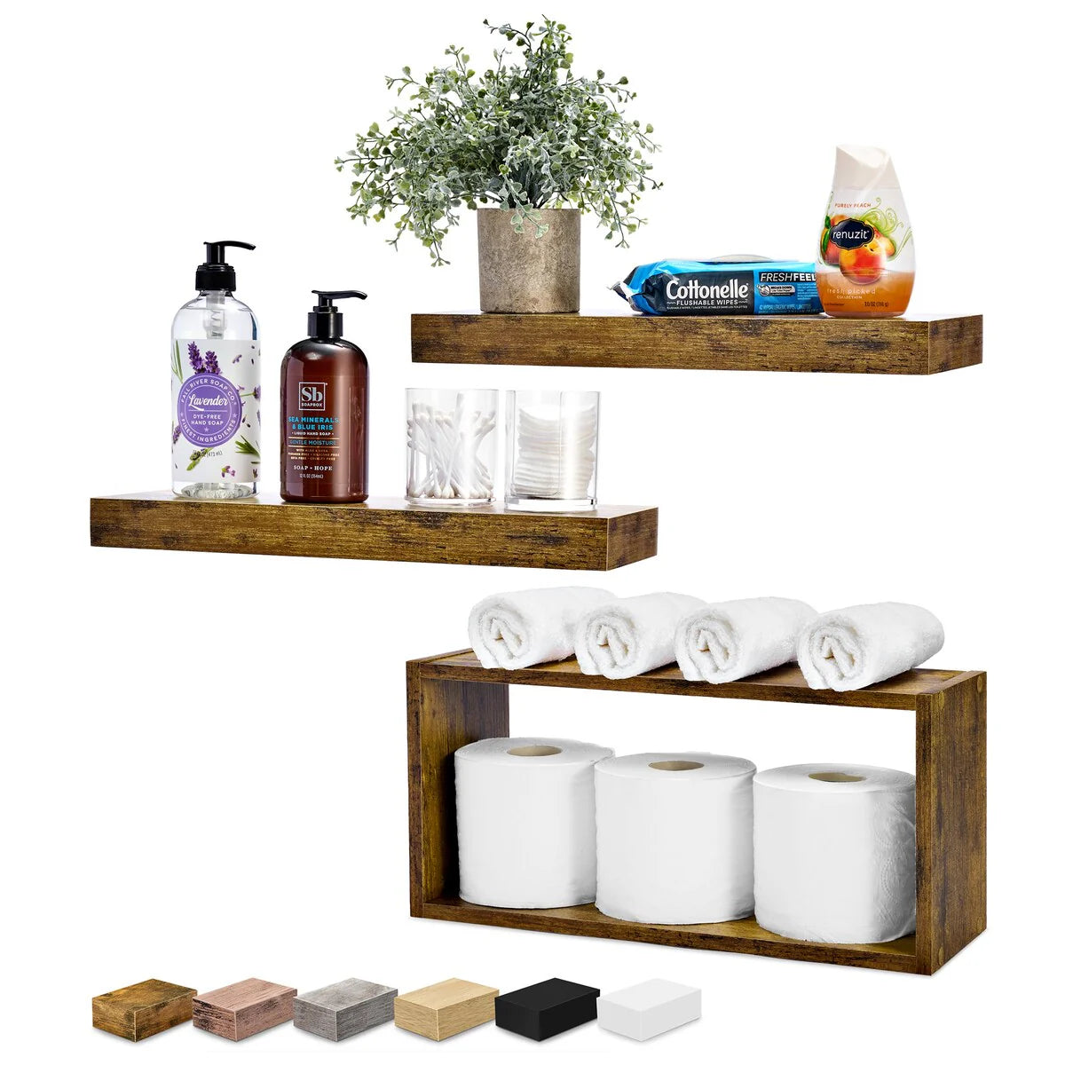 Sorbus Floating Shelves for Wall Set of 3 - 16"L X 5.5"W X 7.75H