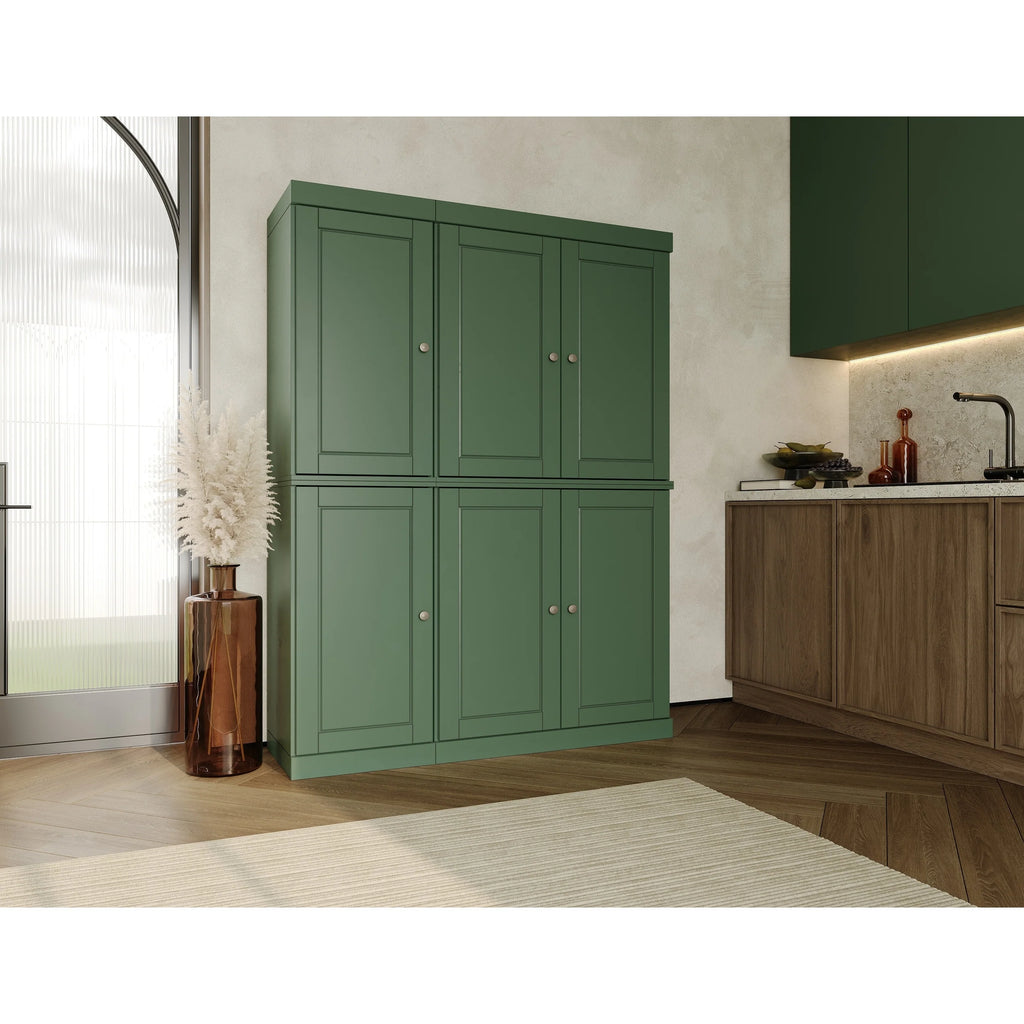 Palace Imports 100% Solid Wood China Pantry with Glass or Solid Wood Doors and 2-Drawers - 48.5" x 71.5"