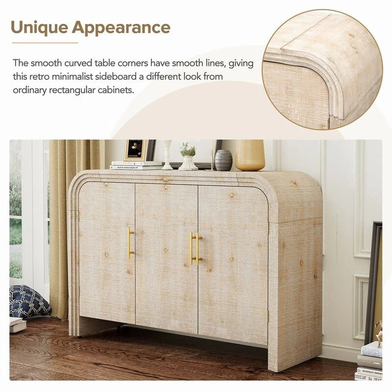 47.2''W Sideboard with Gold Handles and Adjustable Dividers - N/A