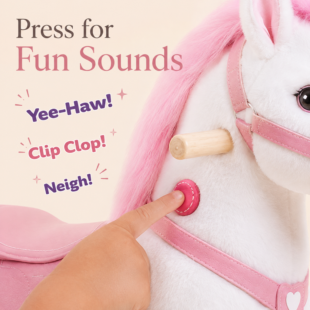 Kid-Powered Ride-On Unicorn Toy with Brake, Sound Button & Smooth Rolling Wheels