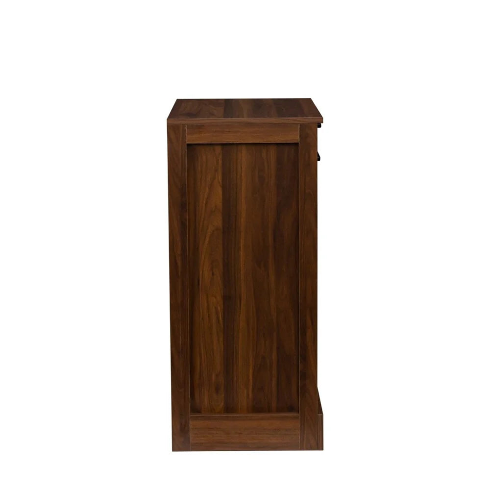 28 Slots Wood Wine Bar Cabinet with Storage Shelves - N/A