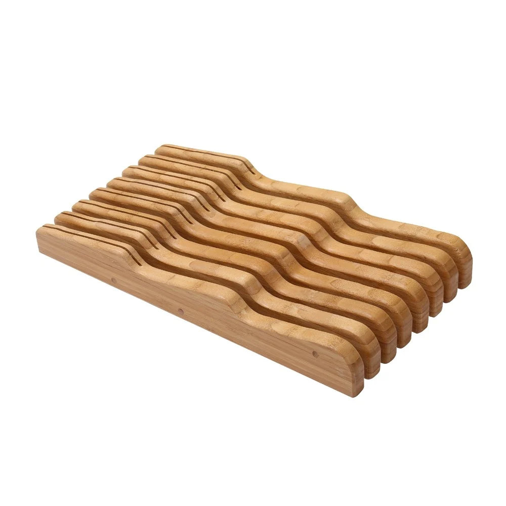 YBM Home & Kitchen Bamboo Large In-Drawer Knife Storage Block - Brown