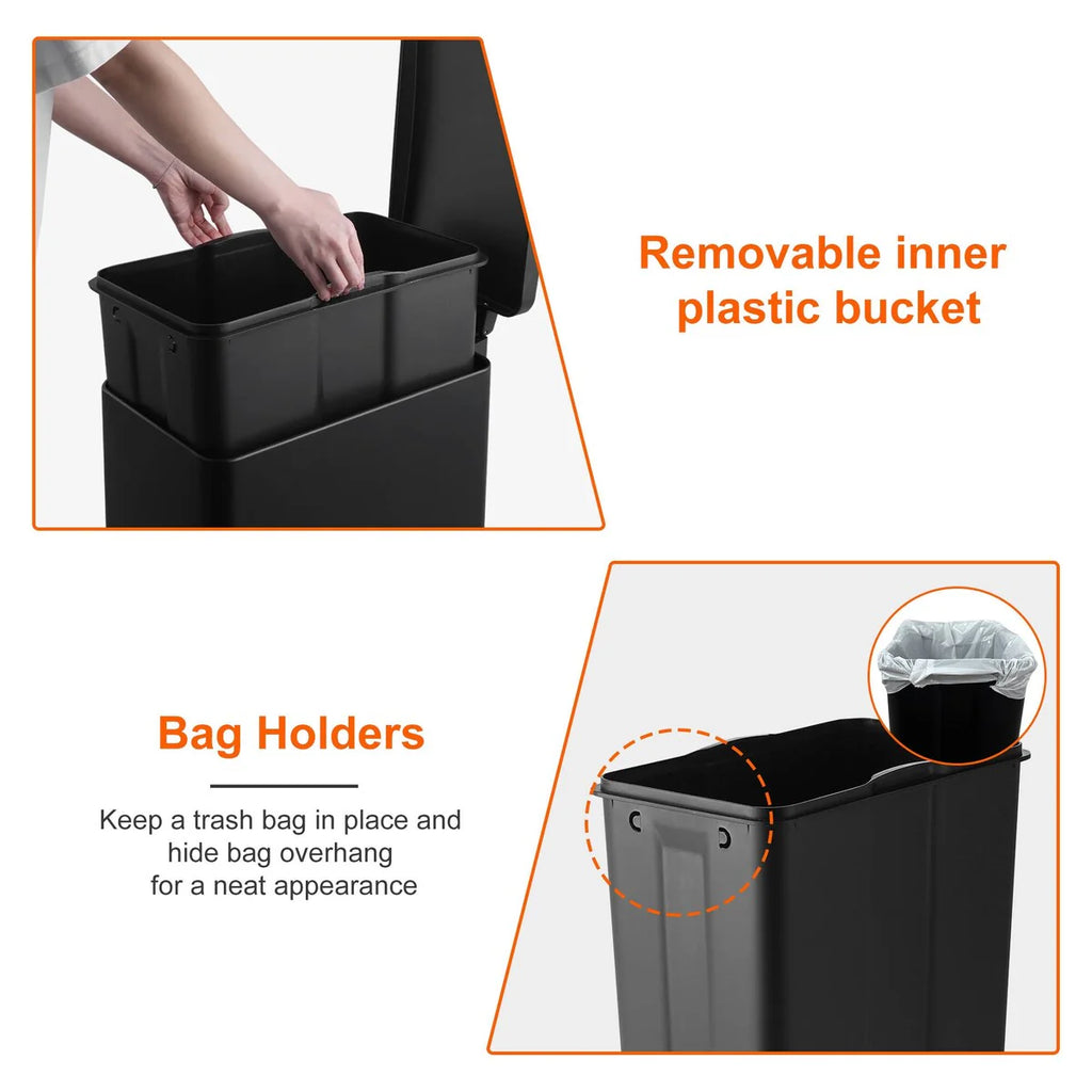 Innovaze 11.9 Gallon Slim Matt Trash Can