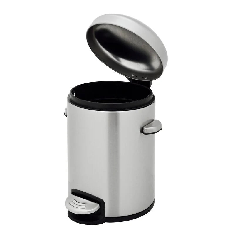 INNOVAZE 8 Gal./30-Liter and 1.3 Gal./5-Liter fingerprint free brushed stainless steel trash can set (Retro)