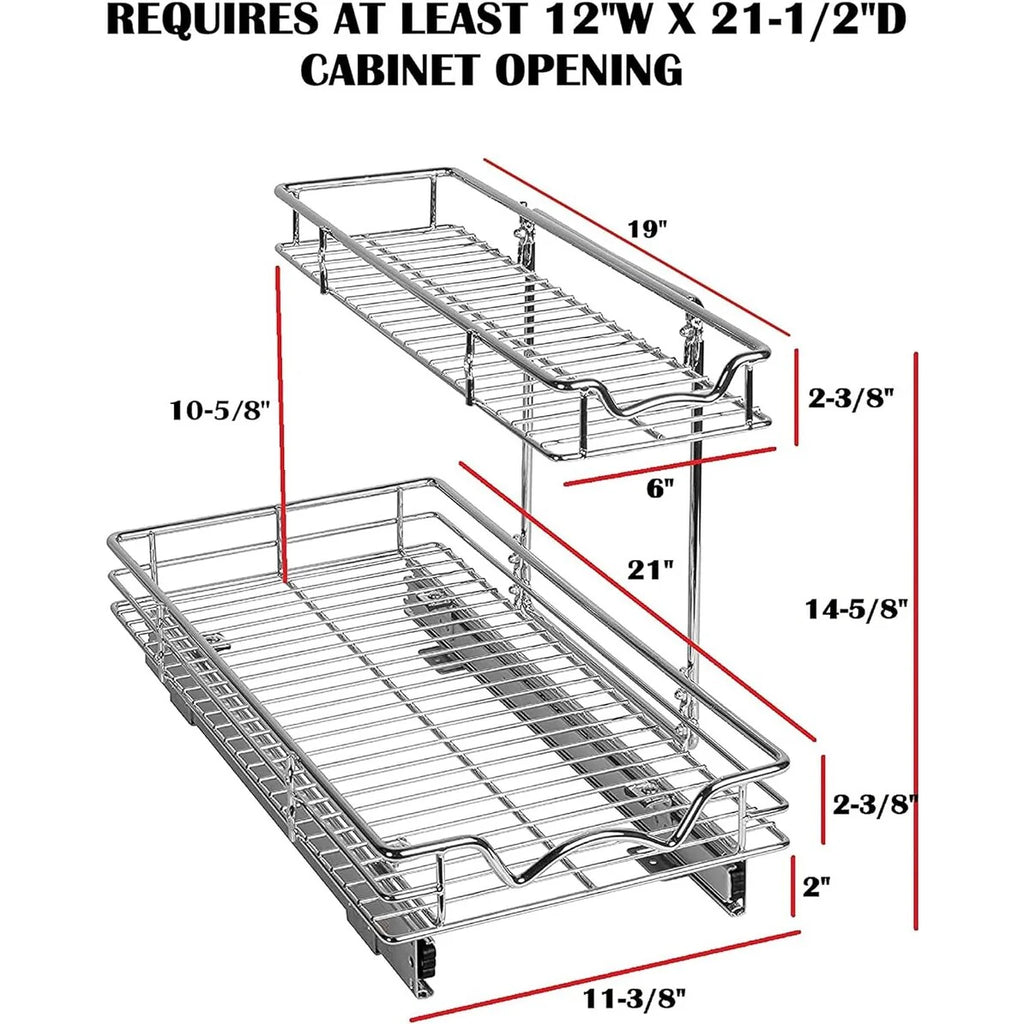 Hold N' Storage - 2 Tiers Under the Sink Organizer and Storage Pull Out