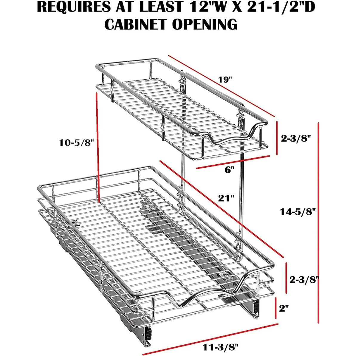 Hold N' Storage - 2 Tiers Under the Sink Organizer and Storage Pull Out