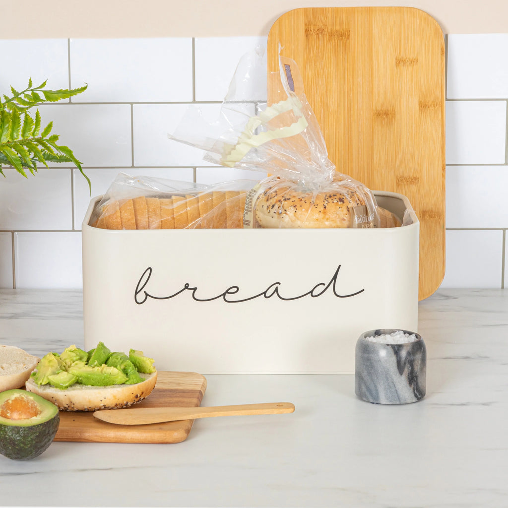 Metal "Bread" Bin with Bamboo Lid