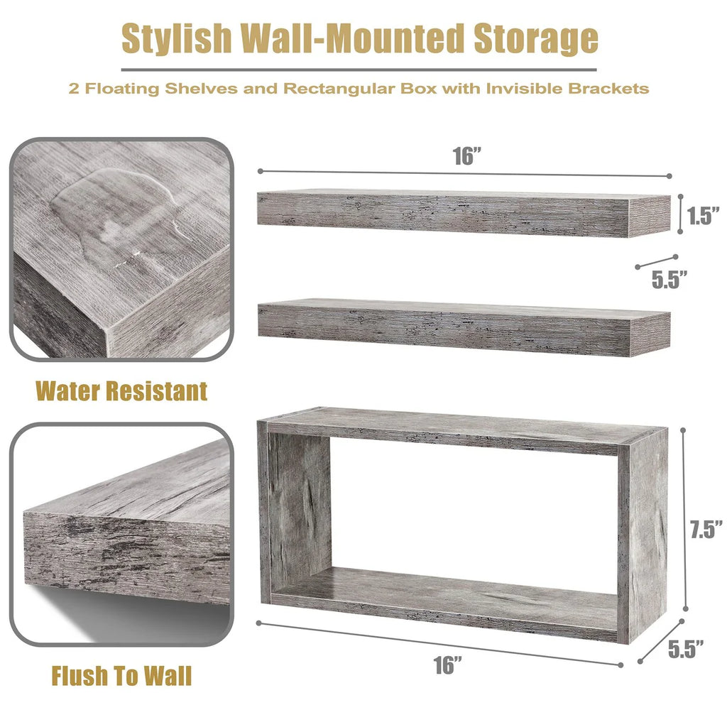 Sorbus Floating Shelves for Wall Set of 3 - 16"L X 5.5"W X 7.75H