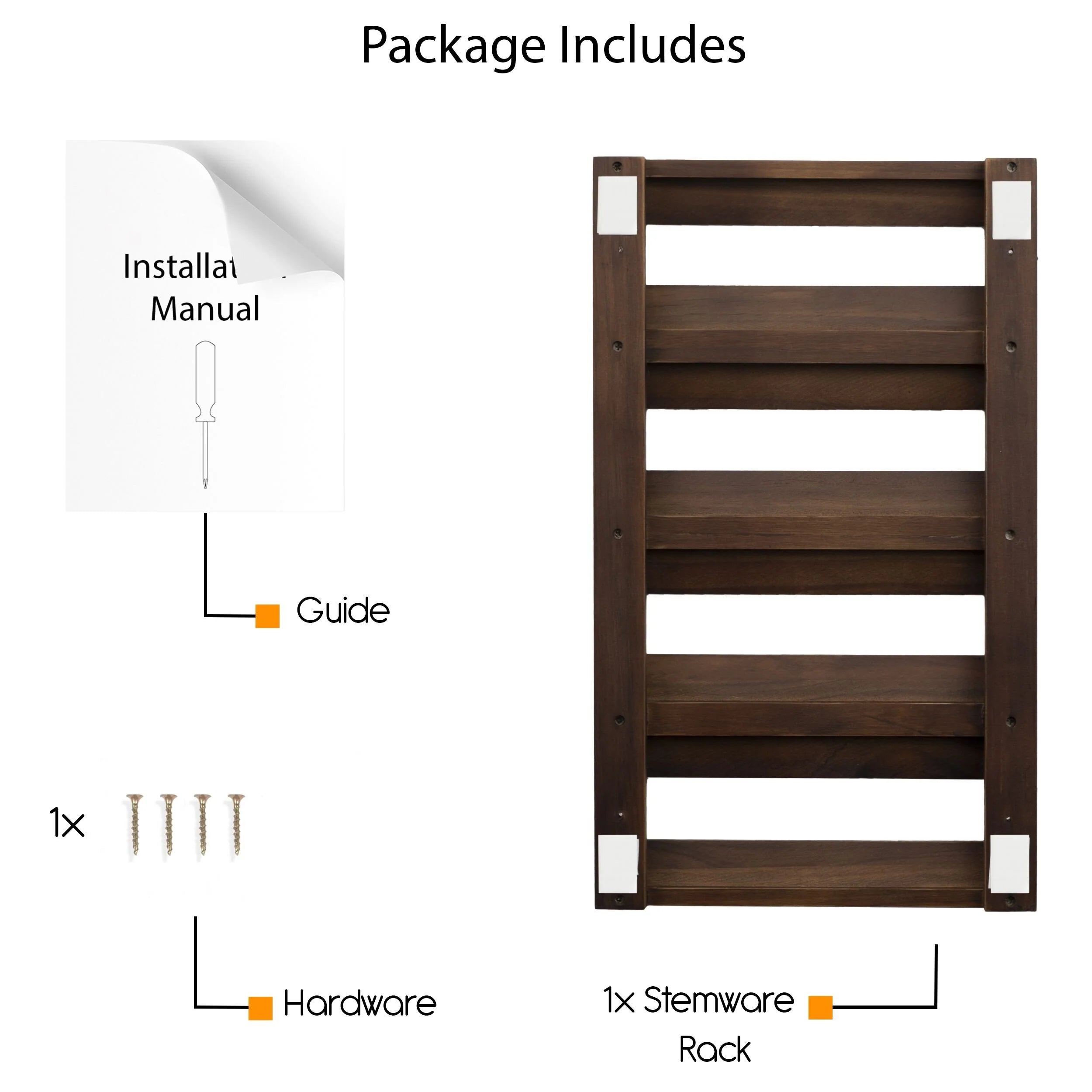 Rustic State Under Cabinet Wooden Stemware Rack Holder 17"x10"