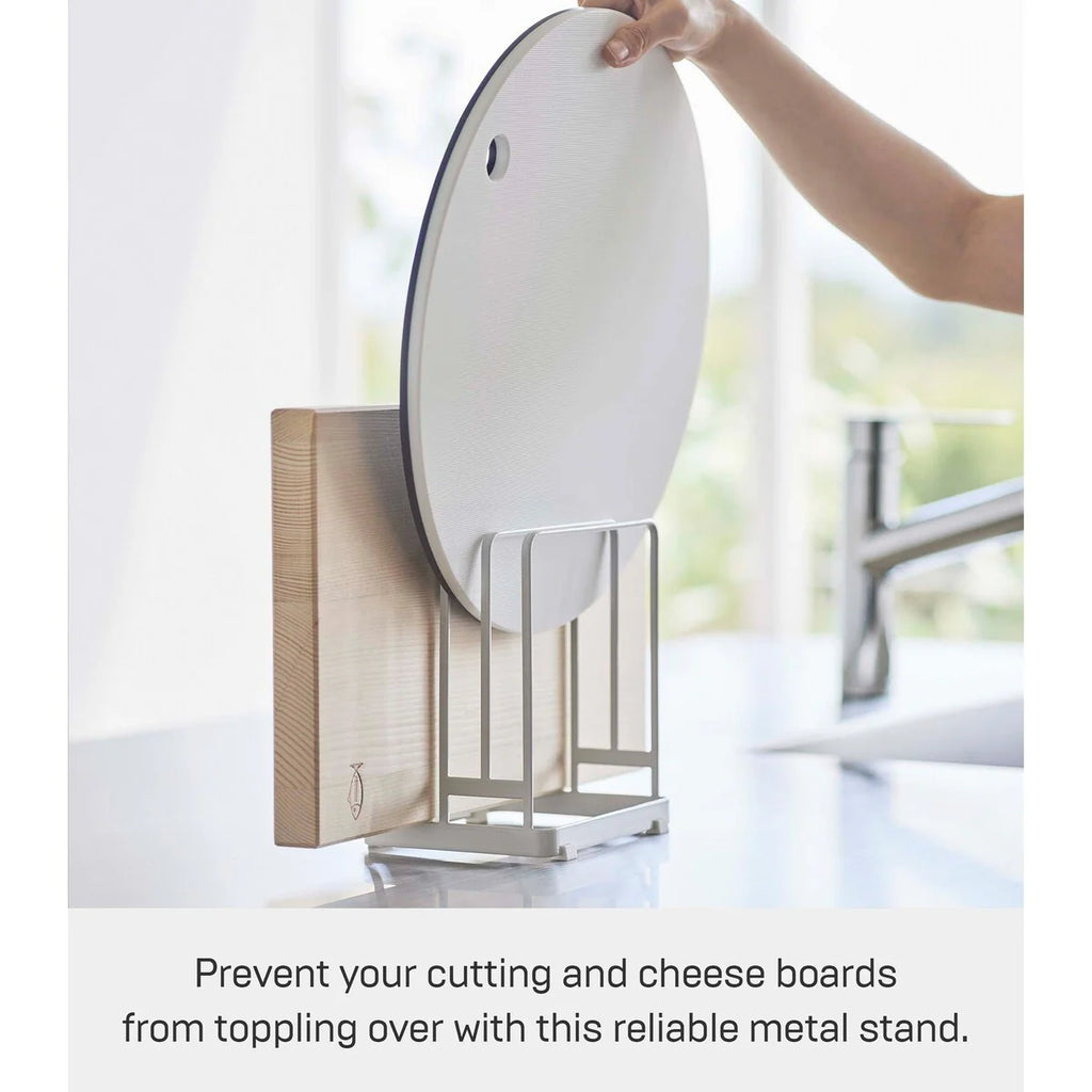 Yamazaki Home Round Cutting Board Stand, Steel - L 4.65 x W 6.3 x H 6.89 inches