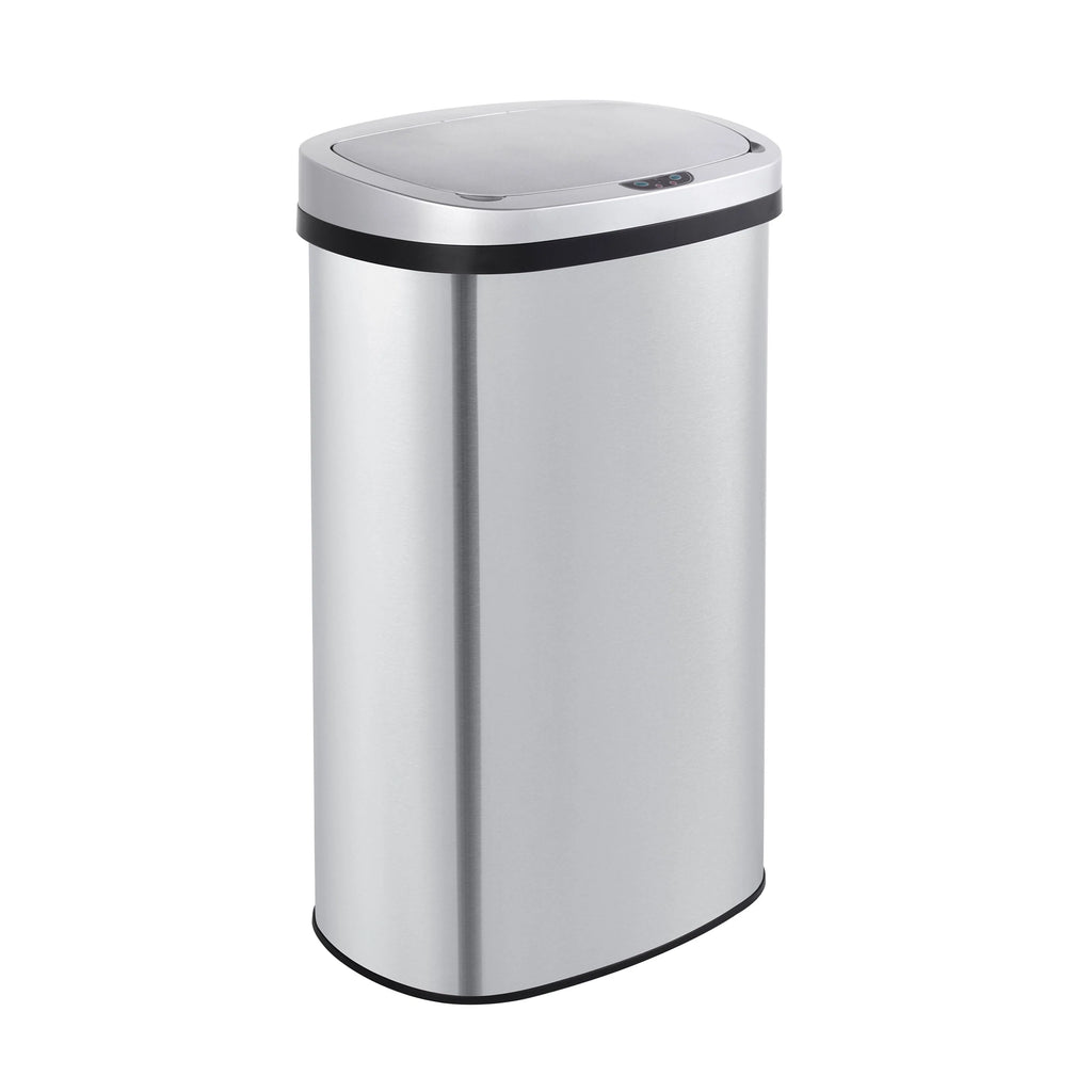 Innovaze 15.6 Gal./60 Liter Stainless Steel Oval Motion Sensor Trash Can for Kitchen