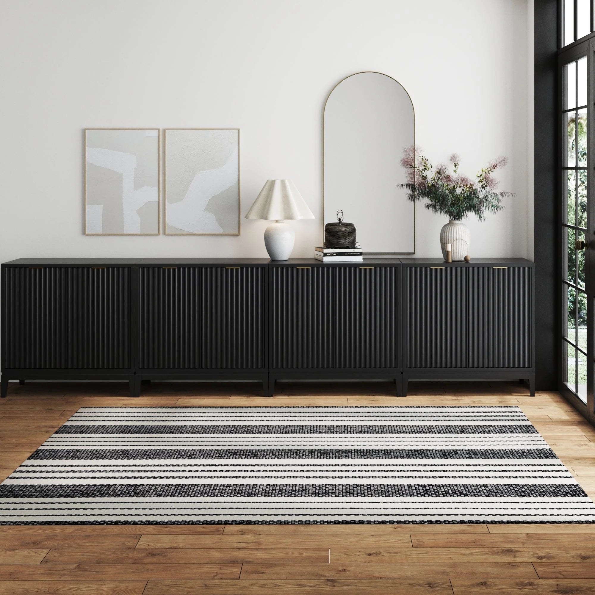 Jasper Modern Sideboard, Kitchen Storage Cabinet with Fluted Doors