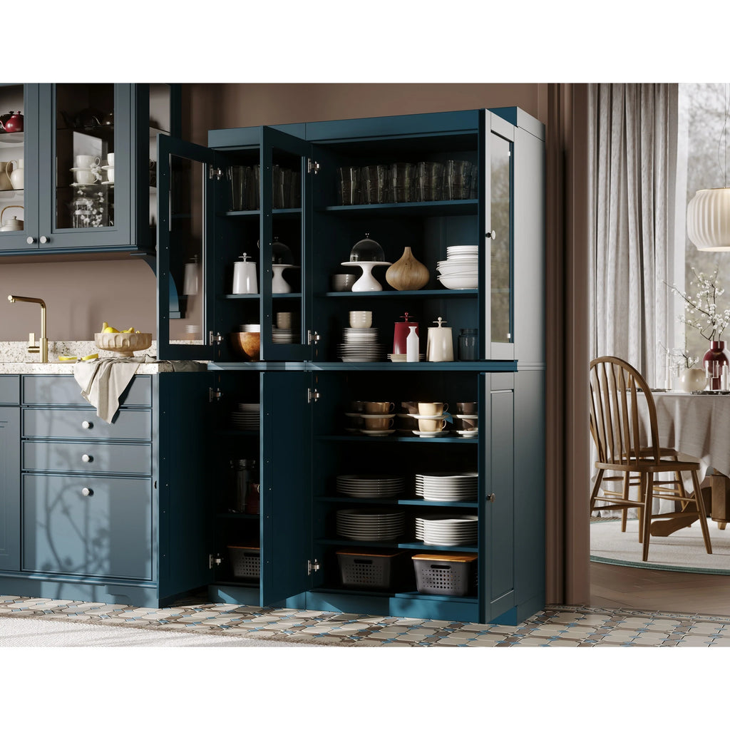 Palace Imports 100% Solid Wood 48.5" China Pantry Cabinet with Solid or Clear Glass Doors and Adjustable Shelves - 48.5" x 71.5"