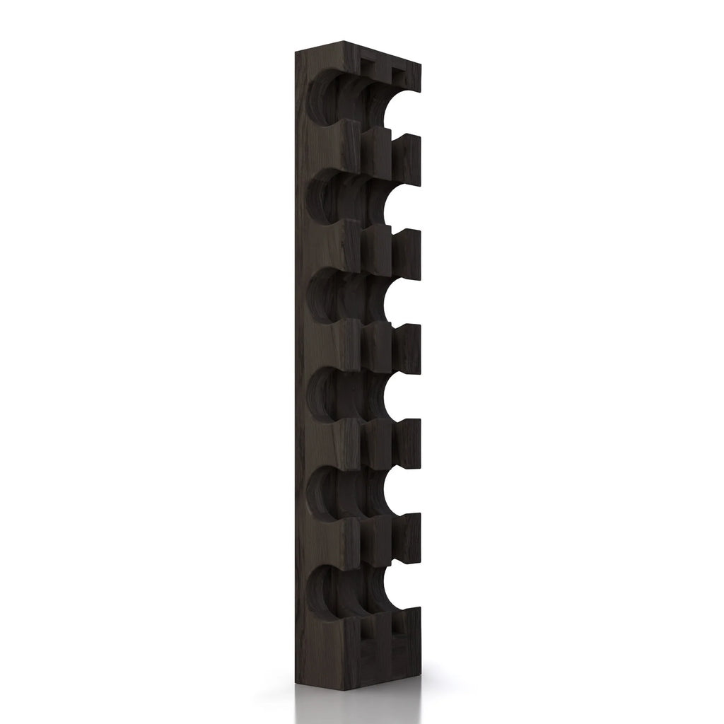 Wine Rack for 6 Bottles - Black Wall-Mounted Handmade