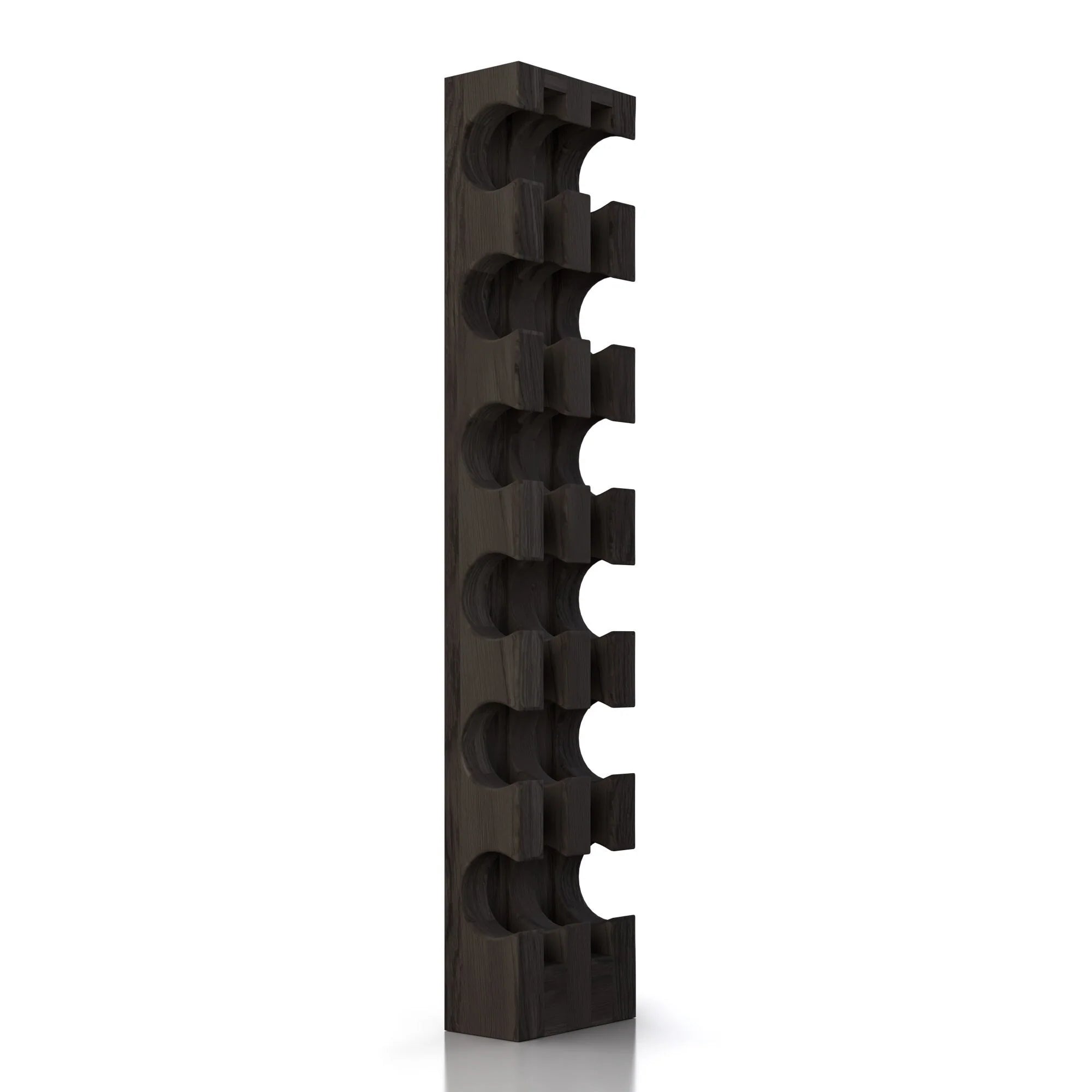 Wine Rack for 6 Bottles - Black Wall-Mounted Handmade
