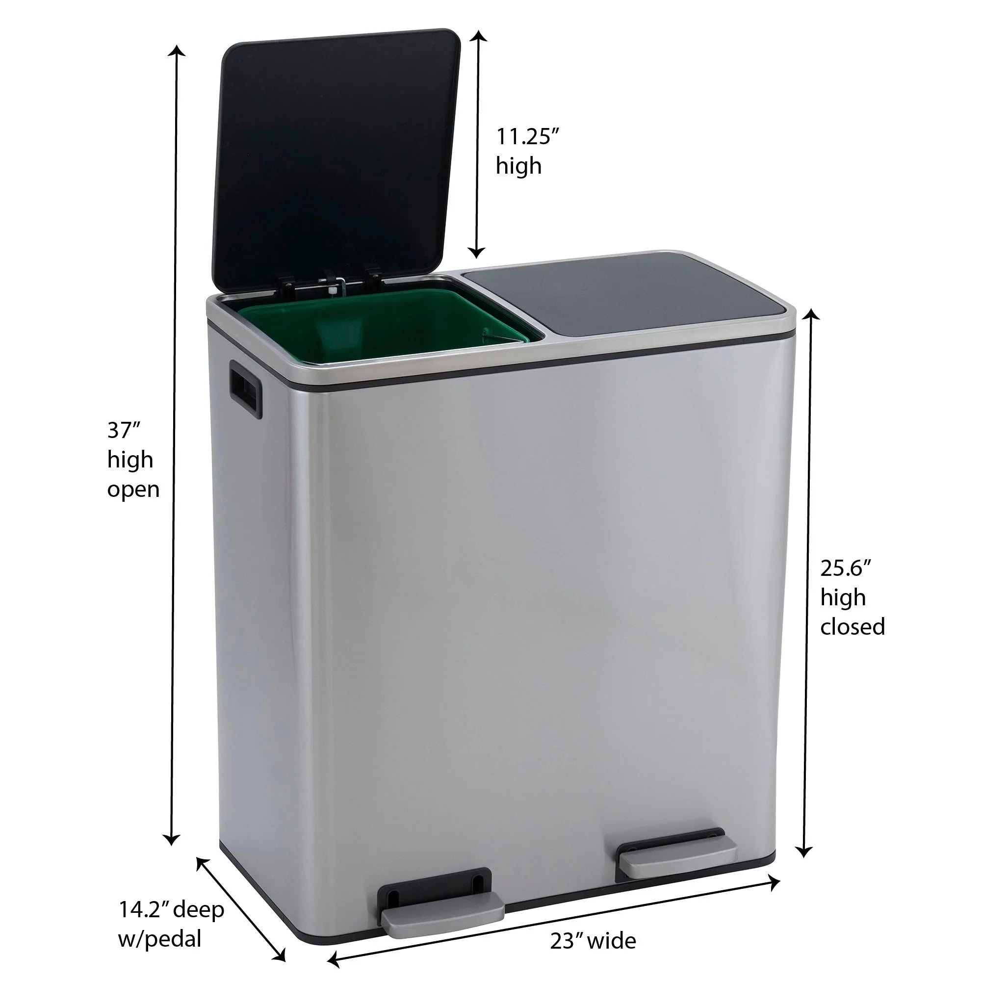 Household Essentials Dual Compartment Trash Can