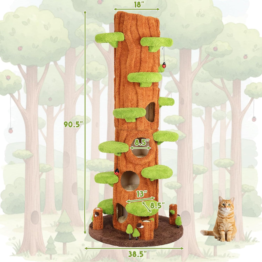 🌲🐱 230cm Tall Magic Forest Cat Tree – Extra Large Multi-Level Cat Condo for Large Cats