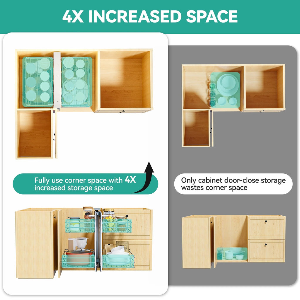 Moasis Blind Corner Pull Out Organizer Pull Out Shelf Organizer