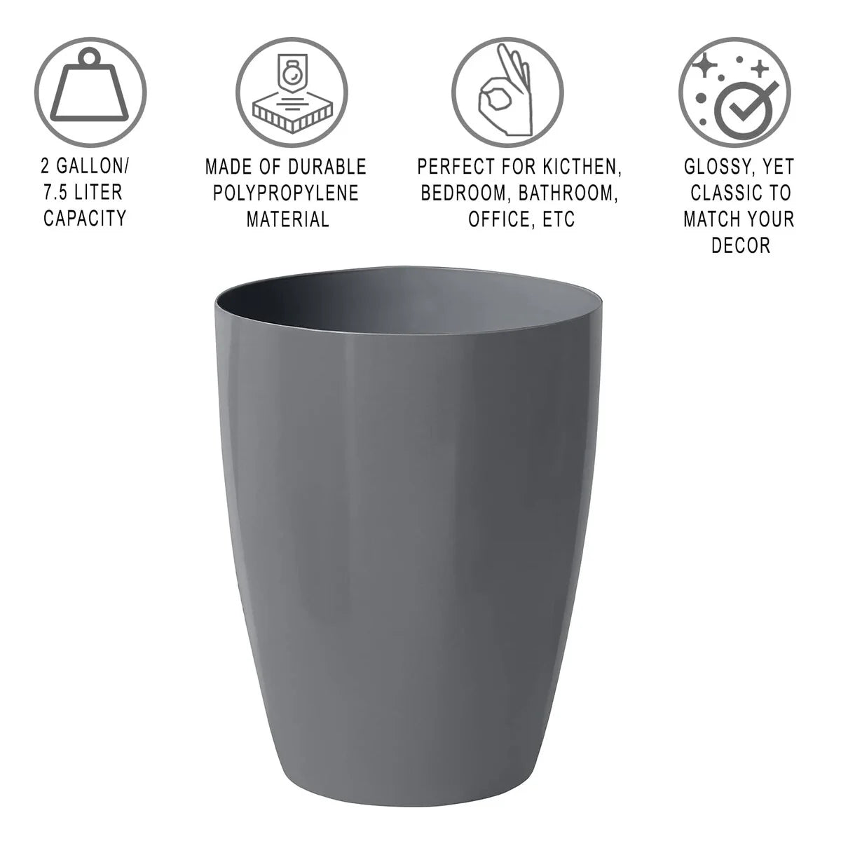 Small Trash Can – Open Top Garbage Cans for Kitchen, Office, Dorm, Bathroom, etc. –Waste Can for Compact/Tight Spaces