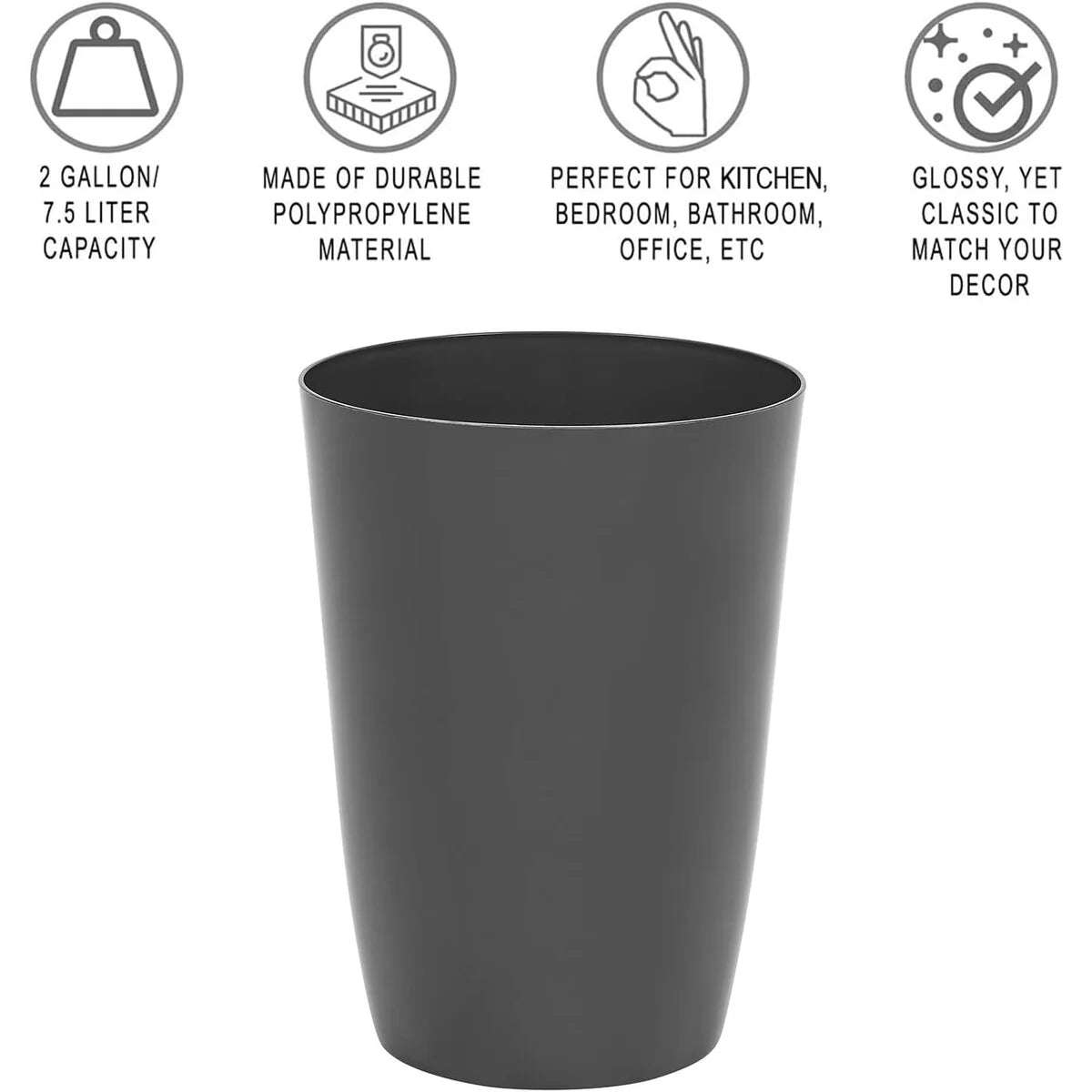 Small Trash Can – Open Top Garbage Cans for Kitchen, Office, Dorm, Bathroom, etc. –Waste Can for Compact/Tight Spaces