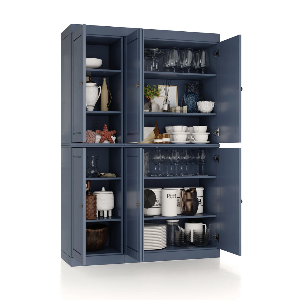 Palace Imports 100% Solid Wood 48.5" China Pantry Cabinet with Solid or Clear Glass Doors and Adjustable Shelves - 48.5" x 71.5"