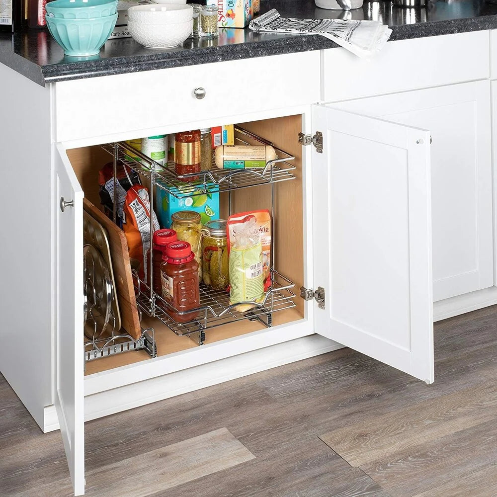 Slide Cabinet Organizer -14"Wx21"Dx17-3/4"H, Min 15-1/2" Cabinet width
