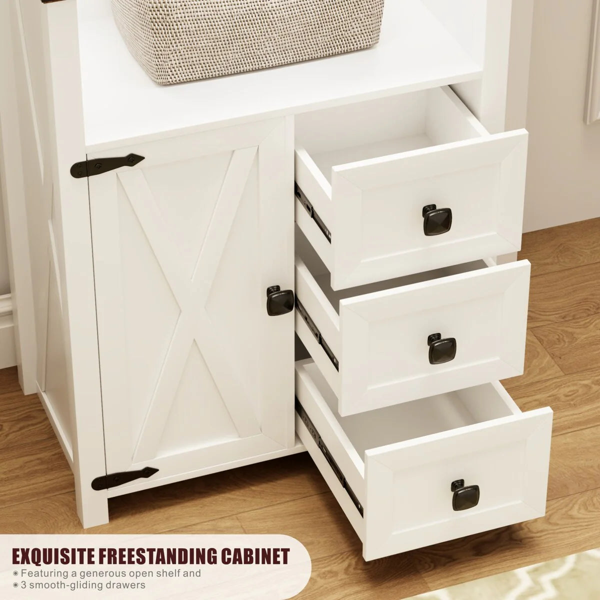23.62"Accent Cabinet with drawers and storage - N/A
