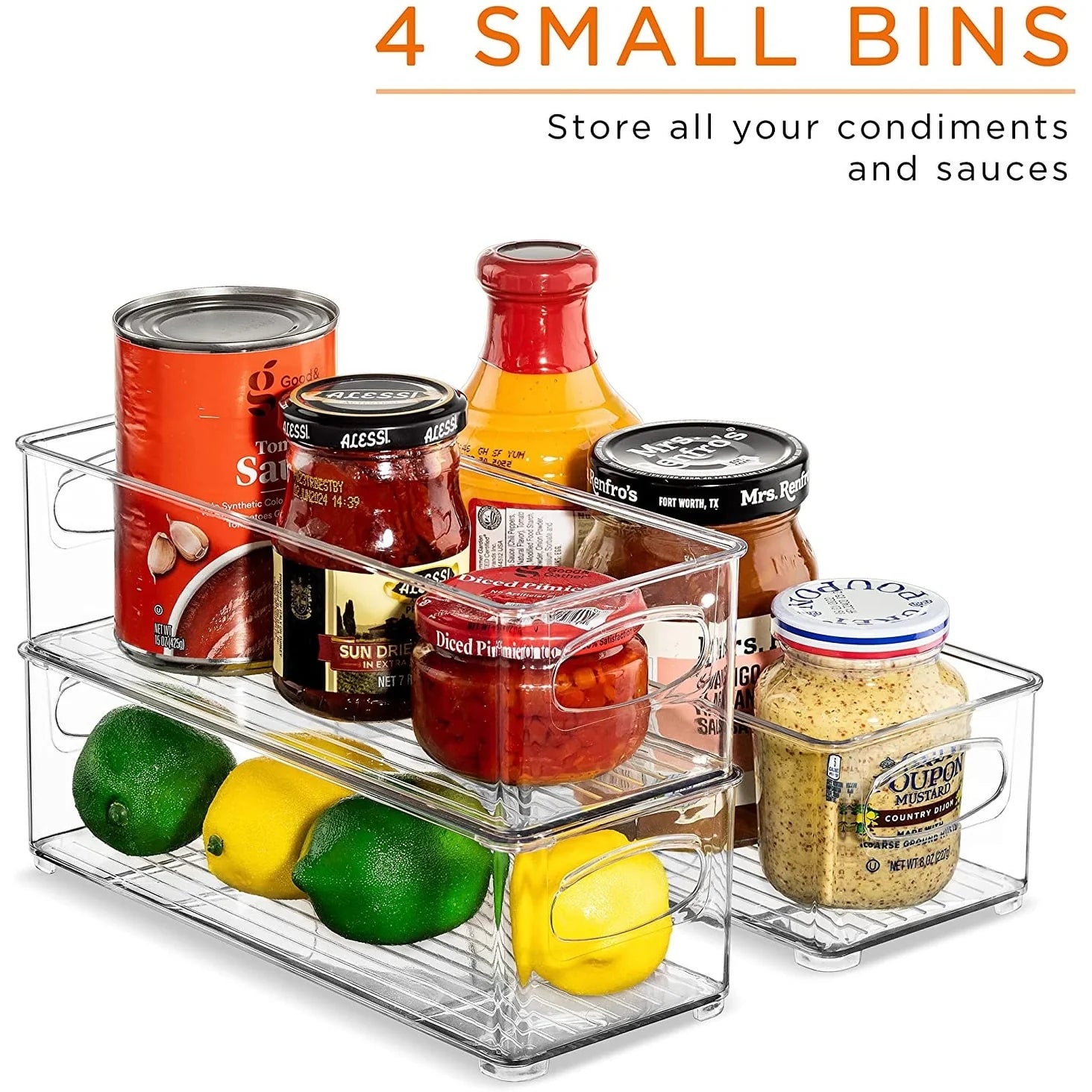 Sorbus Multi-Size/Type/Pack Clear Bin Organizer Set for Kitchen, Fridge and Pantry