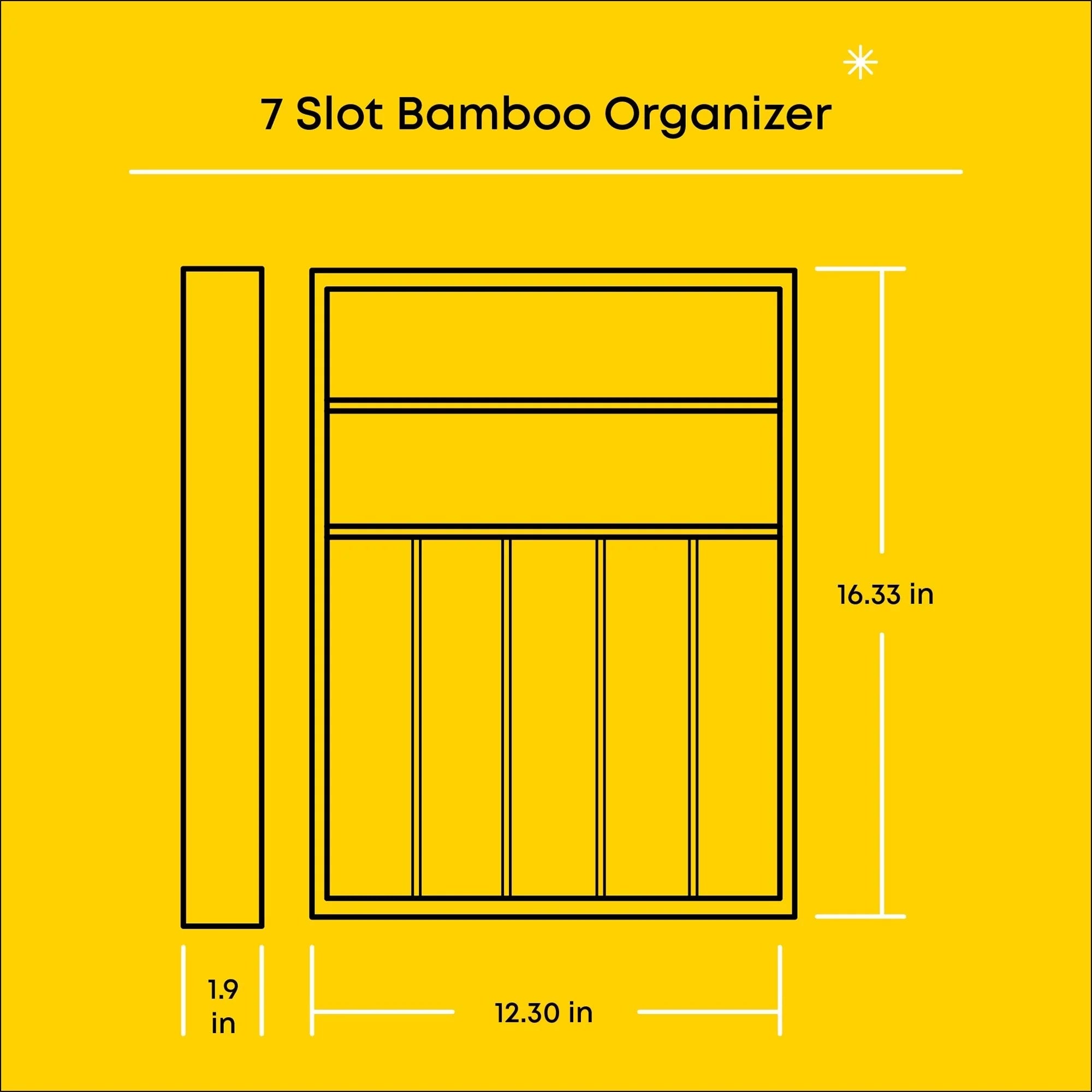 JoyJolt 7 Compartment Bamboo Drawer Organizer