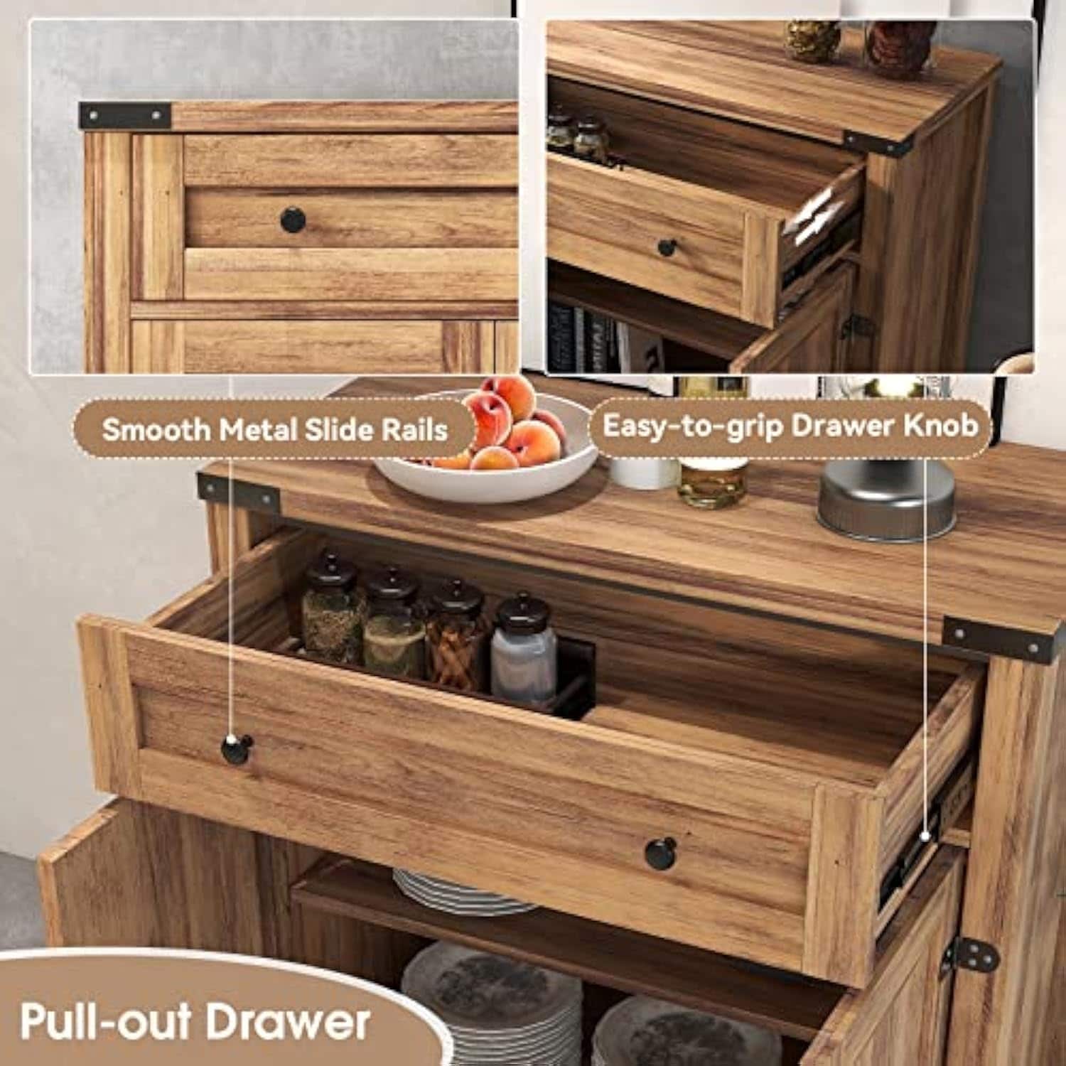 Farmhouse Cabinet with Drawers and Doors 31.5 inch - 15.75"D x 31.5"W x 31.5"H