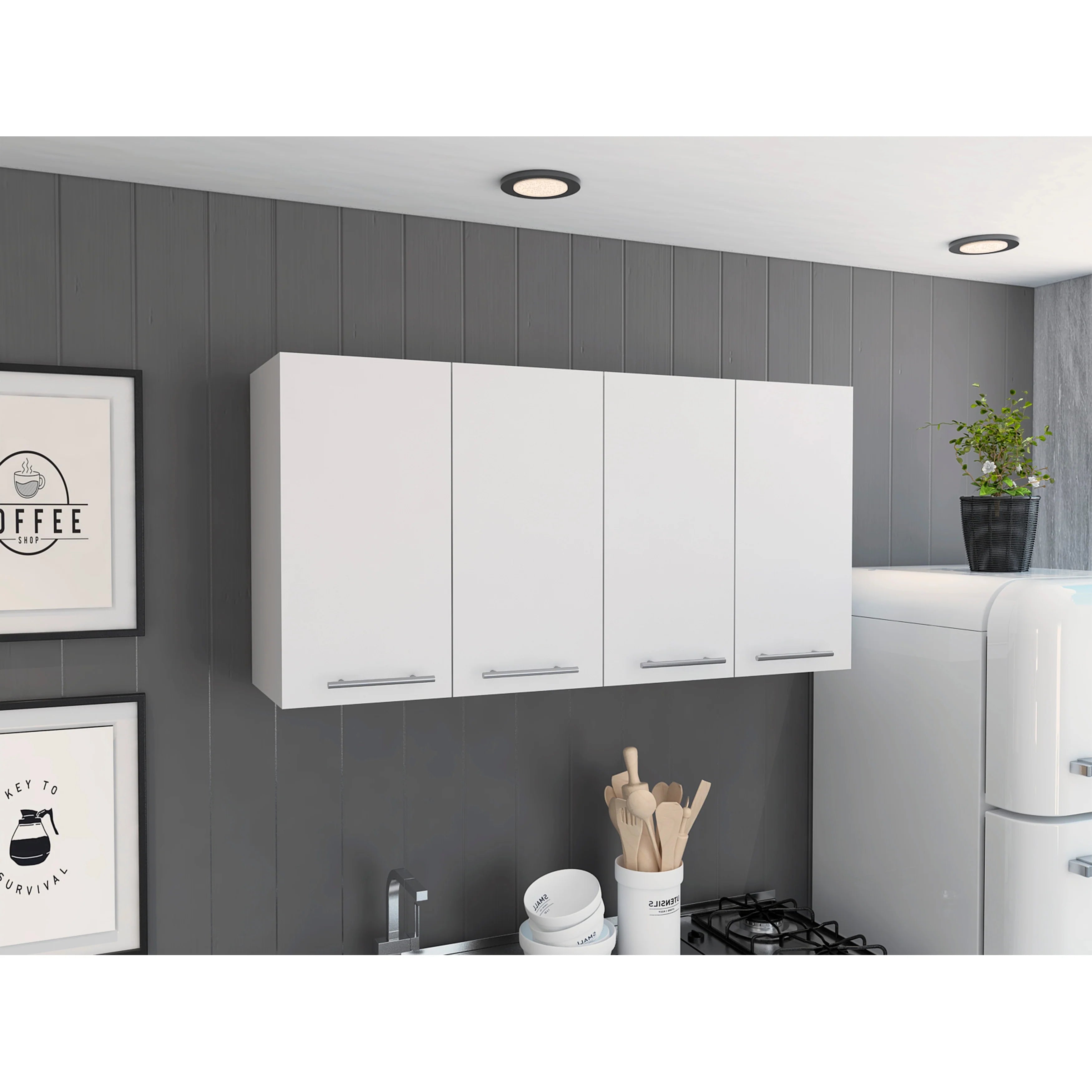 FM Furniture Sitka Wall Cabinet, Two Spacious Divisions