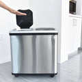 Halo 16 Gal Stainless Steel Sensor Recycle Bin Trash Can Wheels