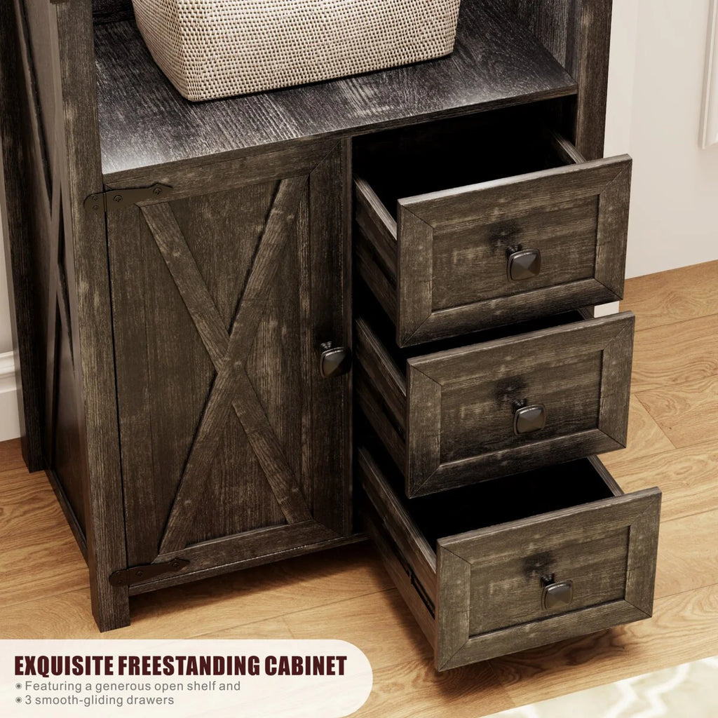 23.62"Accent Cabinet with drawers and storage - N/A