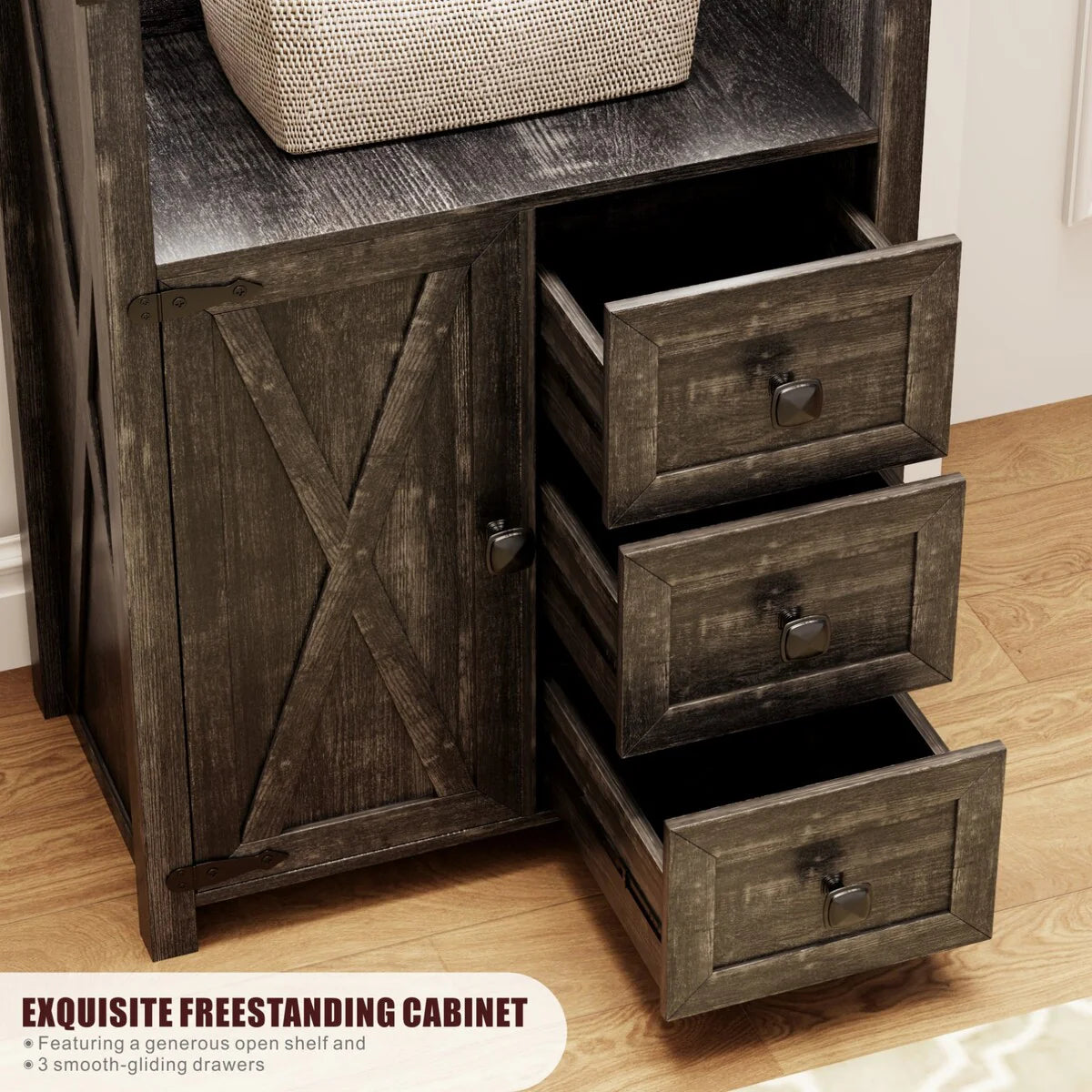 23.62"Accent Cabinet with drawers and storage - N/A