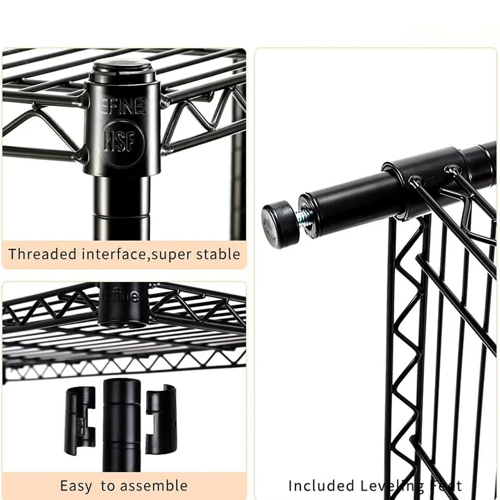 5-Shelf Heavy Duty Carbon Steel Shelving Unit 150lbs/Shelf