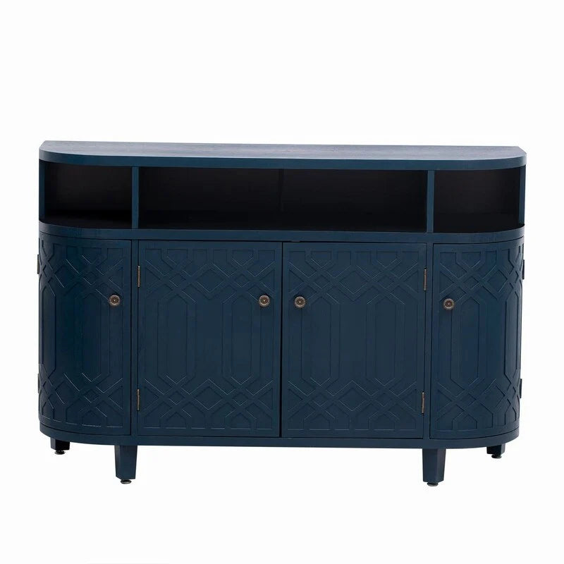 48''W Storage Cabinet with Four Doors and Adjustable Shelves - N/A