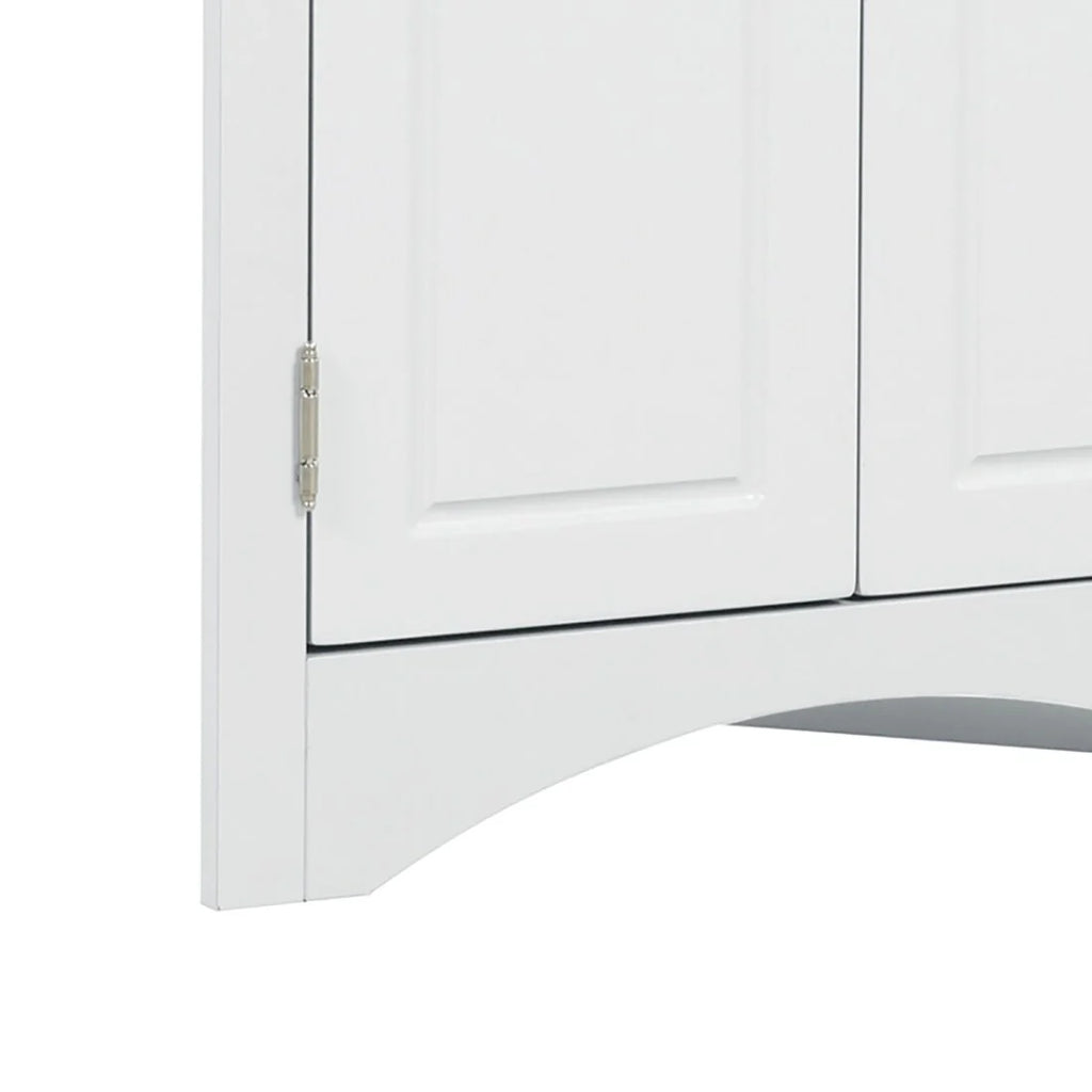 Modern Stylish Triangle Corner Storage Cabinet with Two Adjustable Internal Shelves