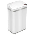 iTouchless 4 Gal White Stainless Steel Sensor Bathroom Trash Can