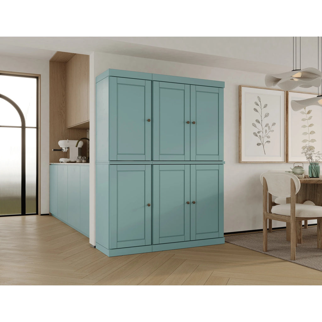 Palace Imports 100% Solid Wood China Pantry with Glass or Solid Wood Doors and 2-Drawers - 48.5" x 71.5"