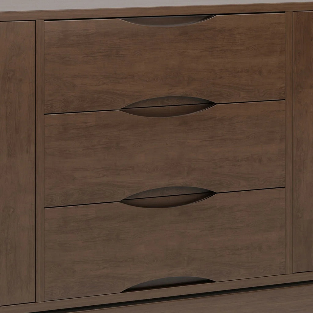 WYNDENHALL Pearson SOLID HARDWOOD 60 inch Wide Mid Century Design Sideboard Buffet in Walnut Brown - 17"d x 60"w x 30"h