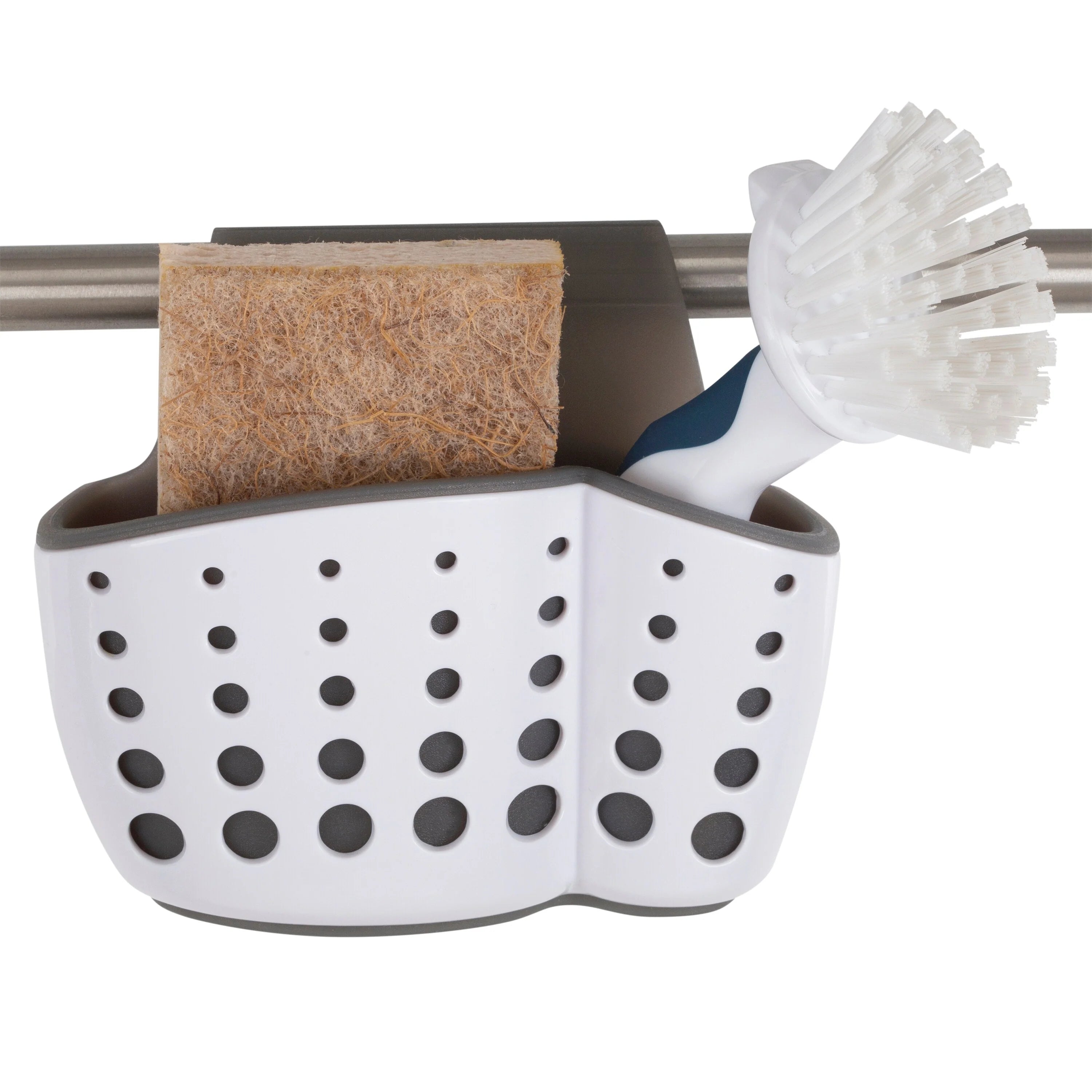 Kitchen Details 2-in-1 Sponge and Brush Sink Caddy - 5.7"x 2"x 4.7"
