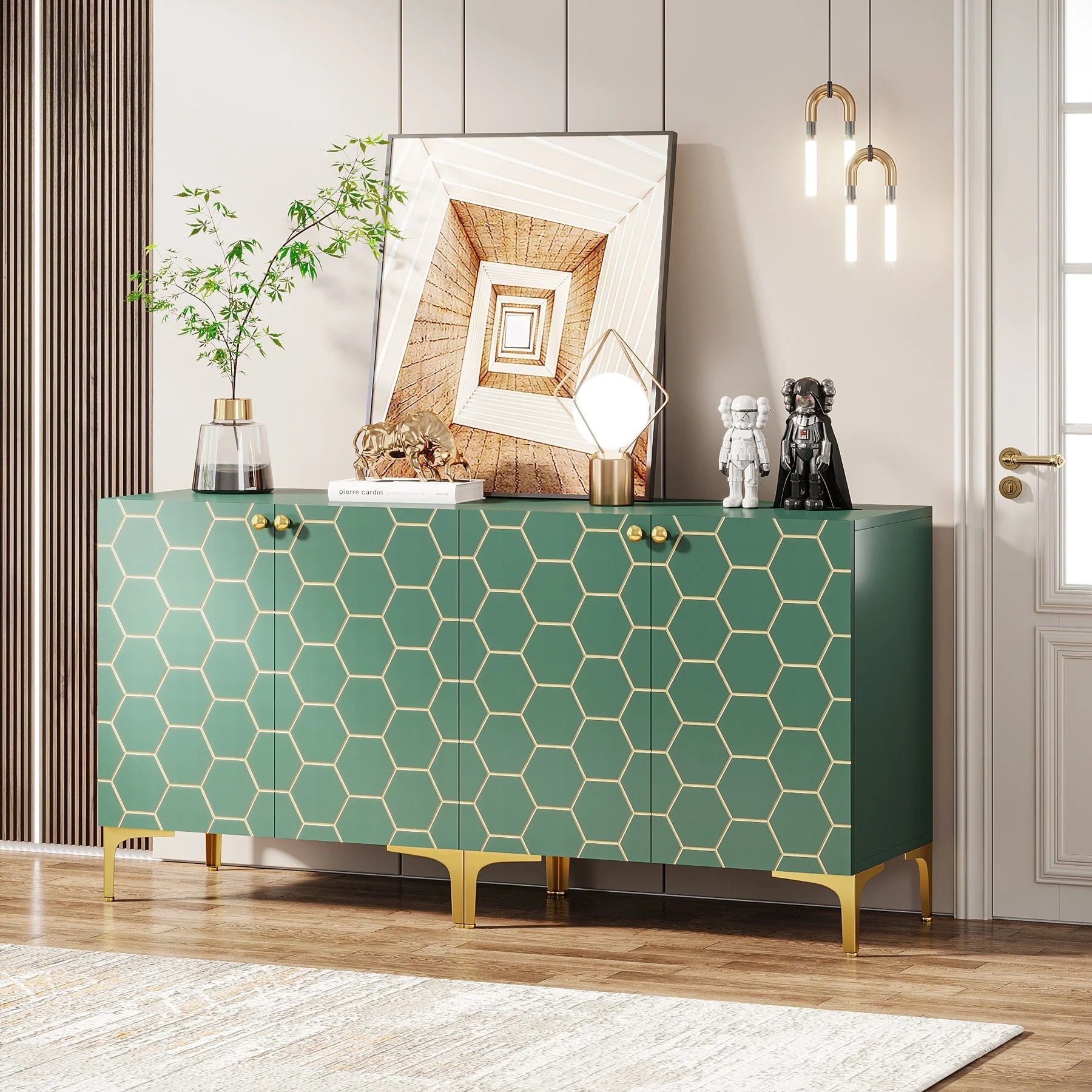 31.5'' Modern Accent Storage Cabinet for Living Room Kitchen (Set of 2 )