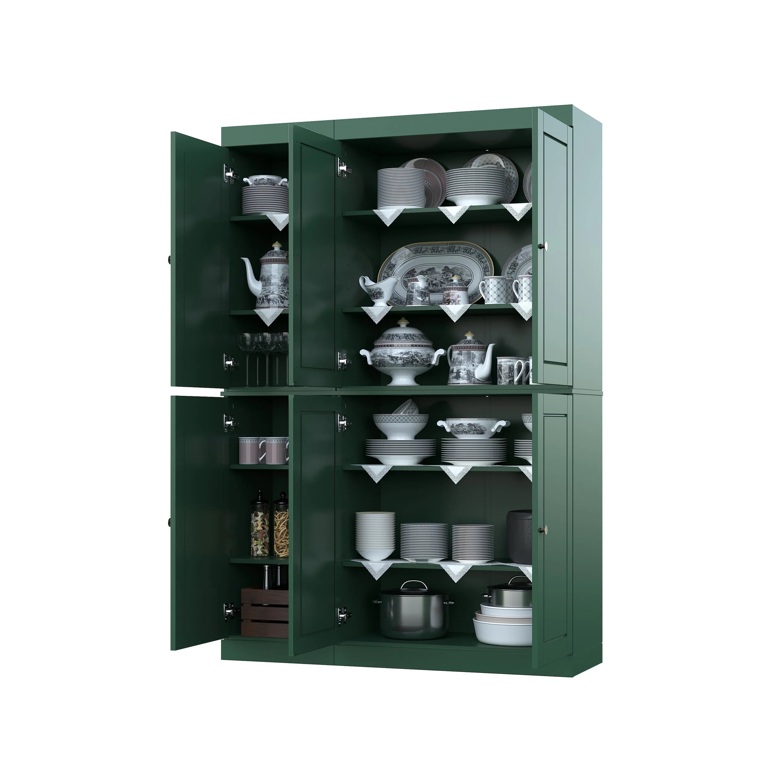 Palace Imports 100% Solid Wood 48.5" China Pantry Cabinet with Solid or Clear Glass Doors and Adjustable Shelves - 48.5" x 71.5"